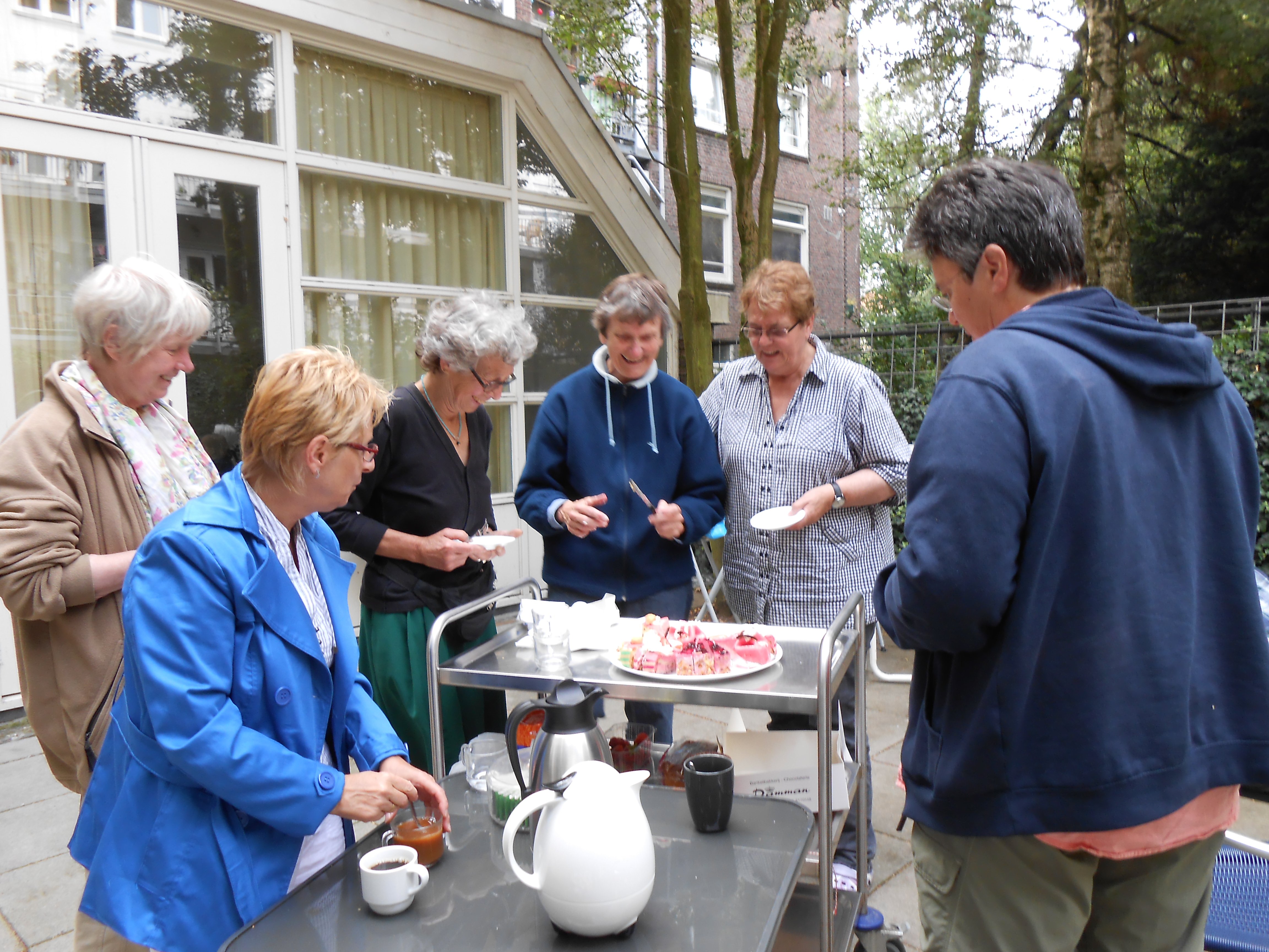 Koffie met een 'roze' randje, tijdens de Gay-Pride, 30 juli 2013